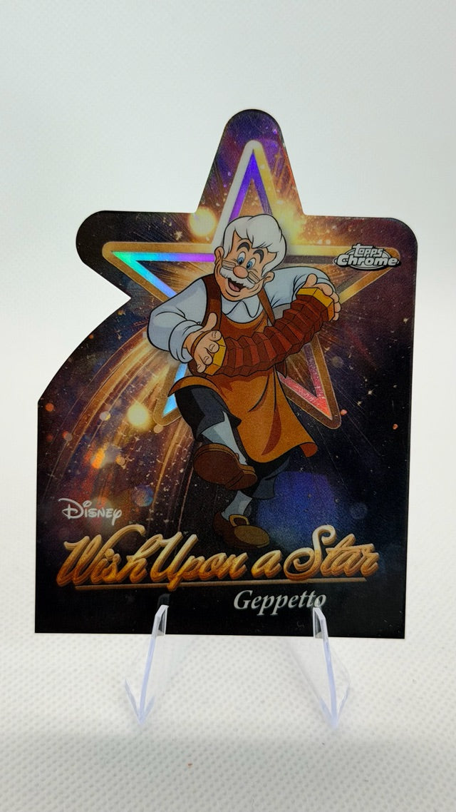 Geppetto 2025 Topps Wish Upon a Star Chrome Die-Cut #W-2 (front);Geppetto 2025 Topps Wish Upon a Star Chrome Die-Cut #W-2 (back)