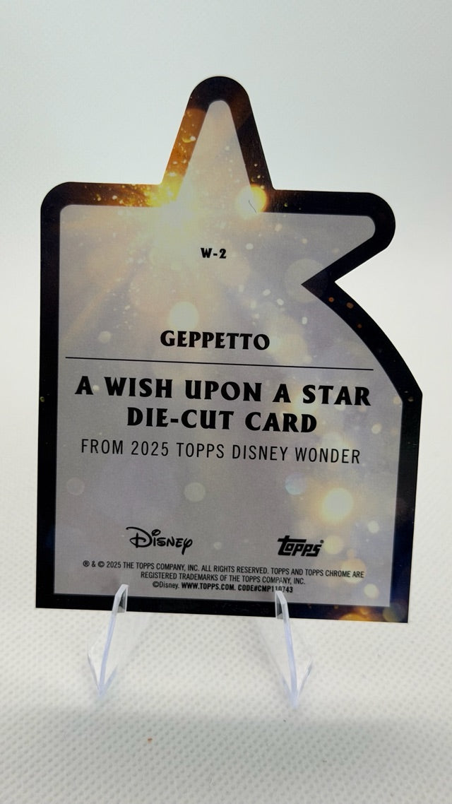 Geppetto 2025 Topps Wish Upon a Star Chrome Die-Cut #W-2 (front);Geppetto 2025 Topps Wish Upon a Star Chrome Die-Cut #W-2 (back)