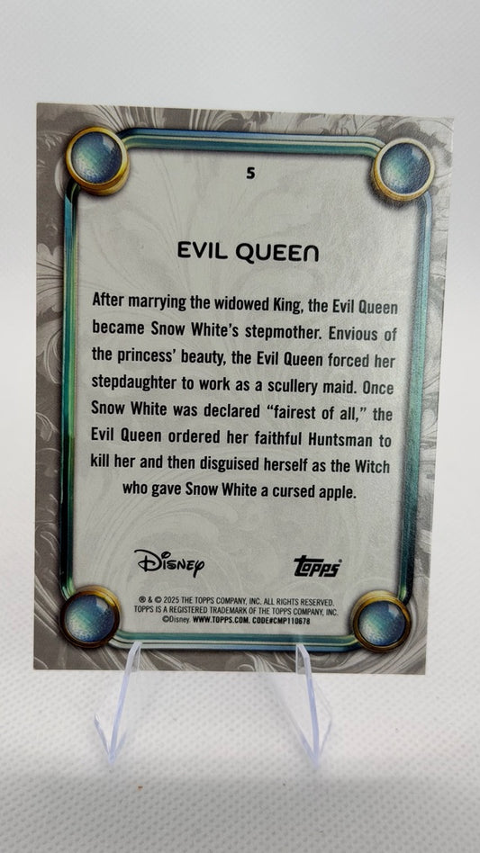 Evil Queen 2025 Topps Topps Disney Wonder #5 (front);Evil Queen 2025 Topps Topps Disney Wonder #5 (back)