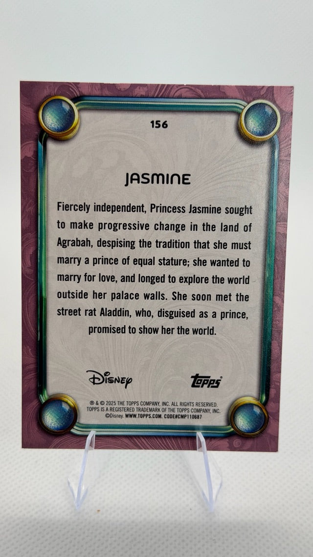 Jasmine 2025 Topps Topps Disney Wonder #156 (front);Jasmine 2025 Topps Topps Disney Wonder #156 (back)