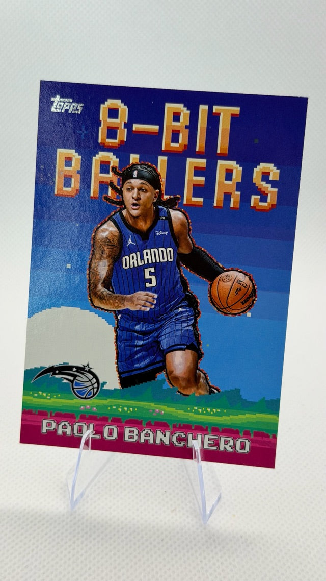 Paolo Banchero 2025-26 Topps 8-Bit Ballers #8B-9 (front);Paolo Banchero 2025-26 Topps 8-Bit Ballers #8B-9 (back)