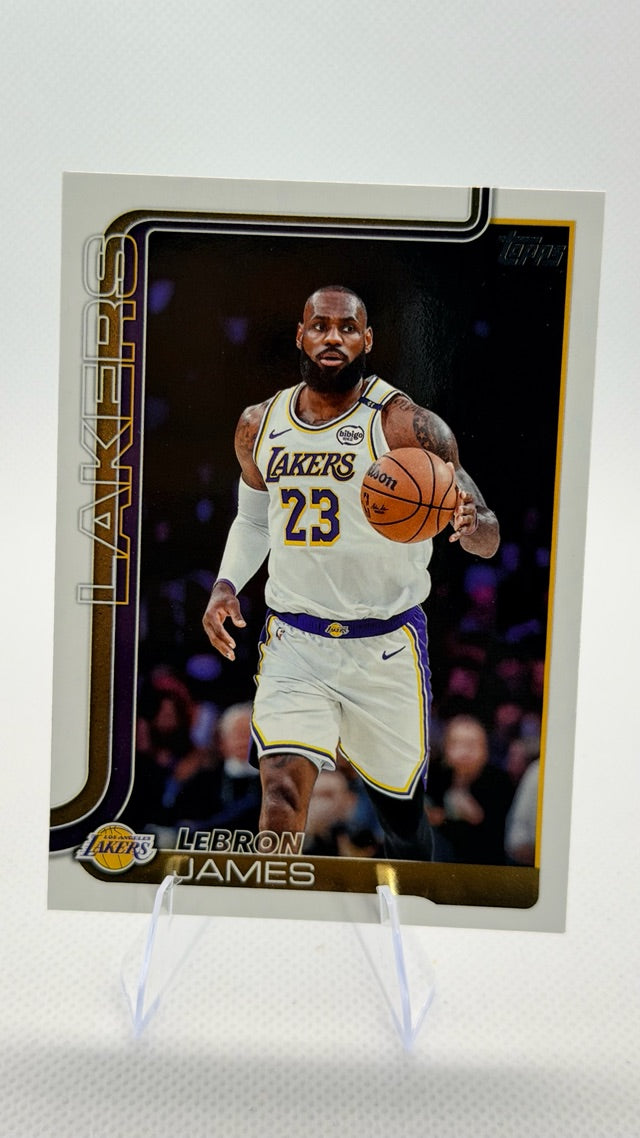 LeBron James 2025-26 Topps Flagship #150 (front);LeBron James 2025-26 Topps Flagship #150 (back)