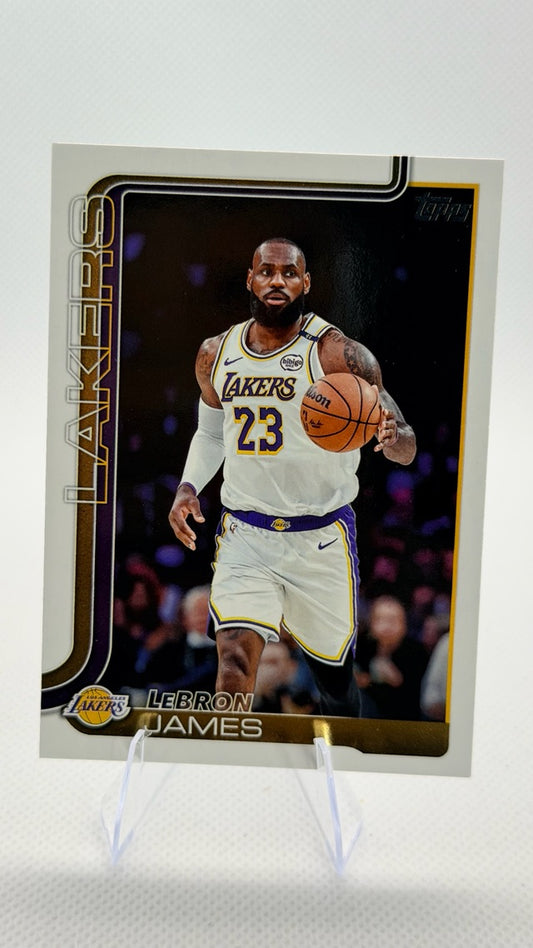 LeBron James 2025-26 Topps Flagship #150 (front);LeBron James 2025-26 Topps Flagship #150 (back)
