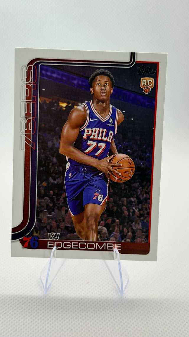 VJ Edgecombe 2025-26 Topps Flagship #203 (front);VJ Edgecombe 2025-26 Topps Flagship #203 (back)