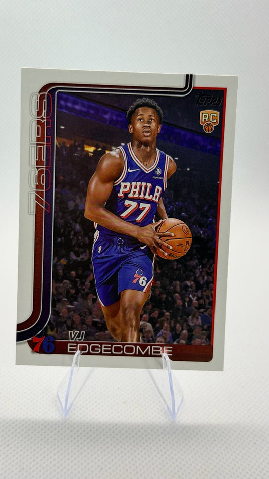 VJ Edgecombe 2025-26 Topps Flagship #203 (front);VJ Edgecombe 2025-26 Topps Flagship #203 (back)