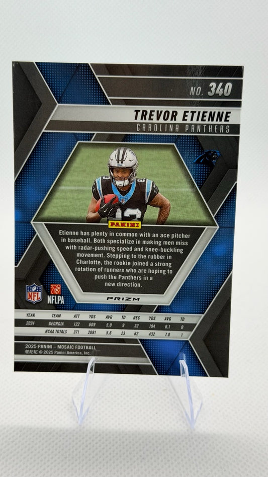 Trevor Etienne 2025 Panini #340 (front);Trevor Etienne 2025 Panini #340 (back)