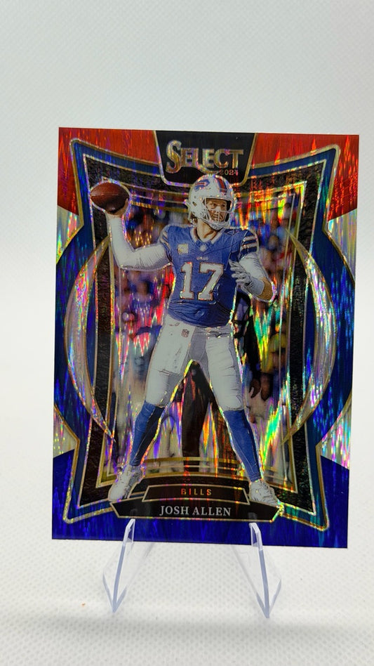 Josh Allen 2024 Prizm Panini Select #34 (front);Josh Allen 2024 Prizm Panini Select #34 (back)