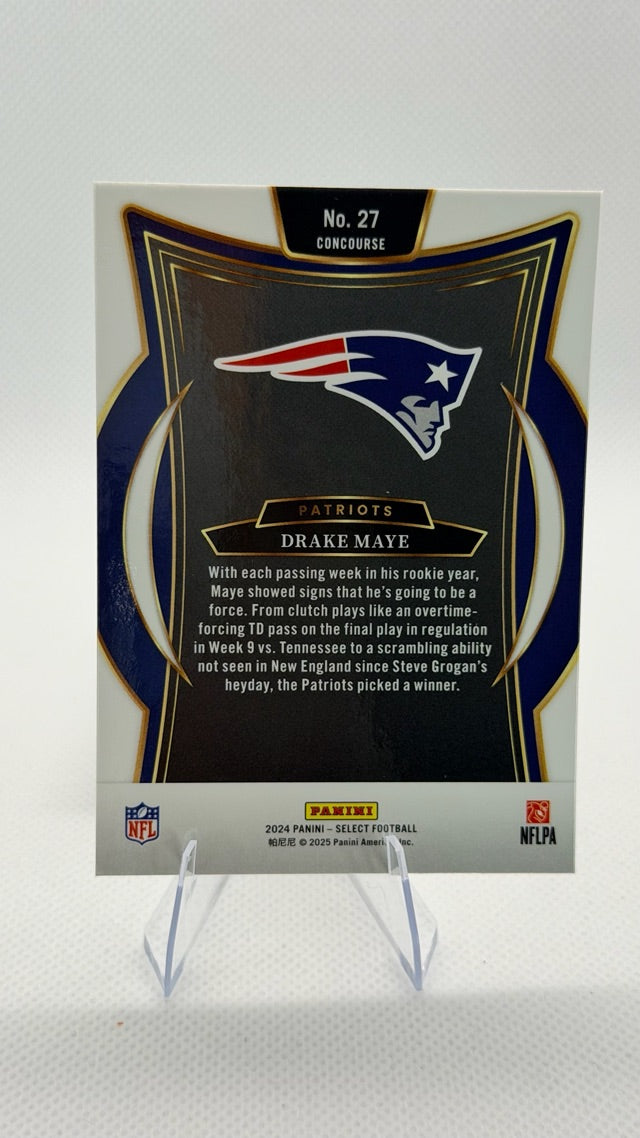 Drake Maye 2024 Select Panini Select #27 (front);Drake Maye 2024 Select Panini Select #27 (back)