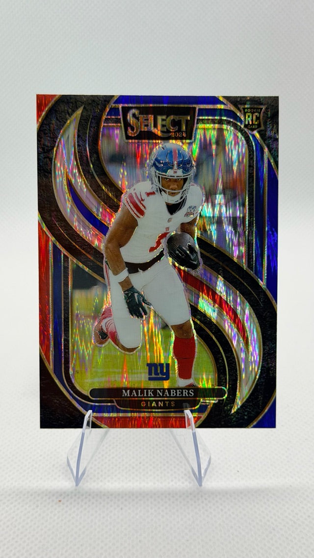 Malik Nabers 2024 Select Panini Select #116 (front);Malik Nabers 2024 Select Panini Select #116 (back)