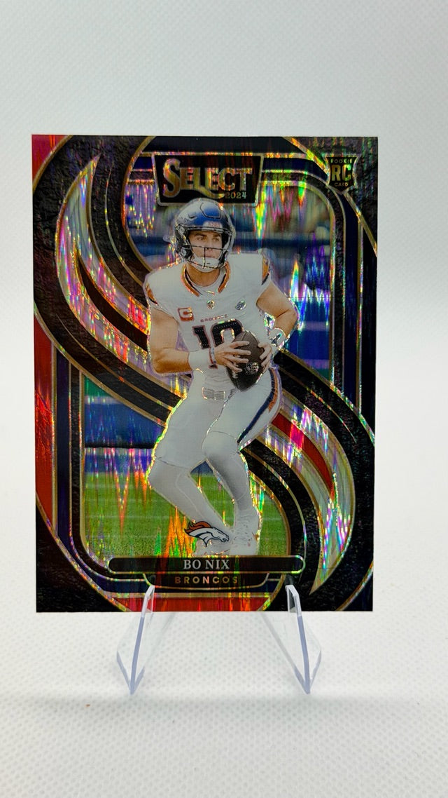 Bo Nix 2024 Panini Panini Select #117 (front);Bo Nix 2024 Panini Panini Select #117 (back)