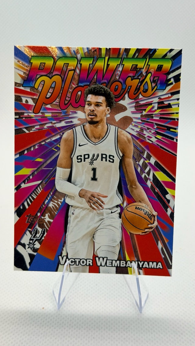 Victor Wembanyama 2025-26 Topps Power Players #PP-15 (front);Victor Wembanyama 2025-26 Topps Power Players #PP-15 (back)