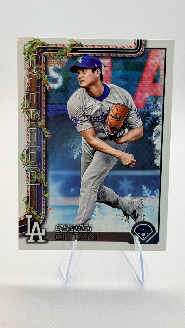 Shohei Ohtani 2025 Topps Topps Holiday #H1 (front);Shohei Ohtani 2025 Topps Topps Holiday #H1 (back)