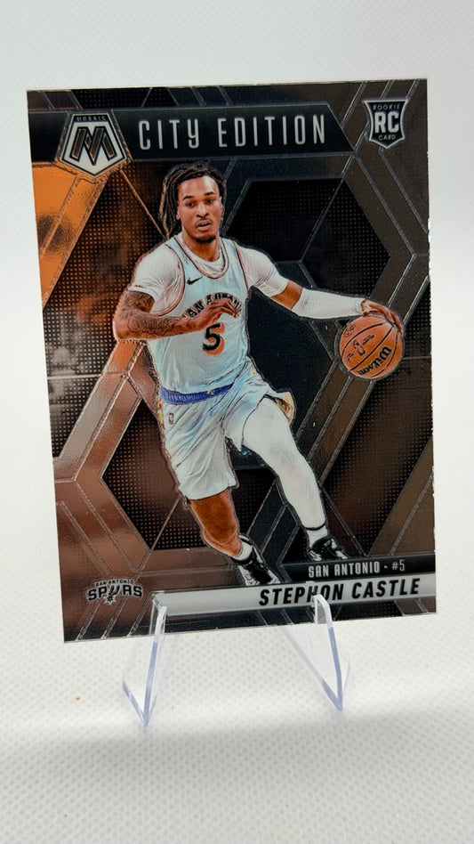 Stephon Castle 2024-25 Panini Panini Mosaic #290 (front);Stephon Castle 2024-25 Panini Panini Mosaic #290 (back)