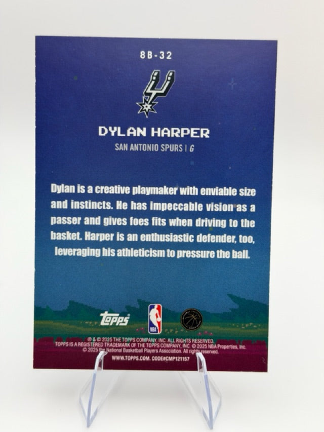 Dylan Harper 2025-26 Topps 8-Bit Ballers #8B-32 (front);Dylan Harper 2025-26 Topps 8-Bit Ballers #8B-32 (back)