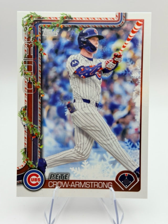 Pete Crow-Armstrong 2025 Topps Topps Holiday #H41b (front);Pete Crow-Armstrong 2025 Topps Topps Holiday #H41b (back)