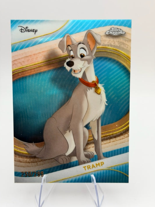 Tramp 2025 Topps Topps Chrome Disney #71 (front);Tramp 2025 Topps Topps Chrome Disney #71 (back)
