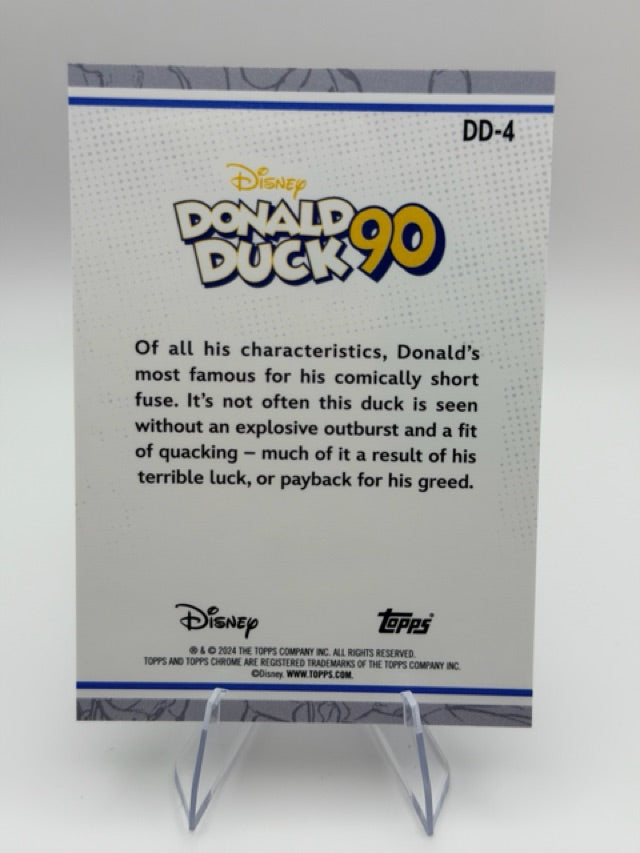 Donald Duck 2024 Topps Donald Duck 90th Anniversary #DD-4 (front);Donald Duck 2024 Topps Donald Duck 90th Anniversary #DD-4 (back)
