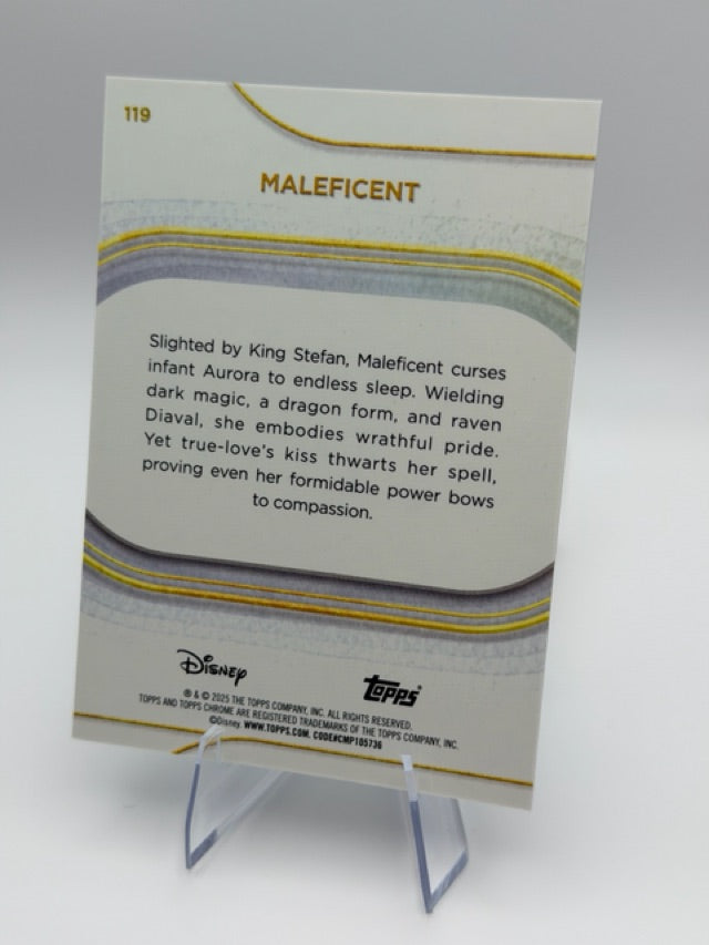 Maleficent 2025 Topps Topps Chrome Disney #119 (front);Maleficent 2025 Topps Topps Chrome Disney #119 (back)
