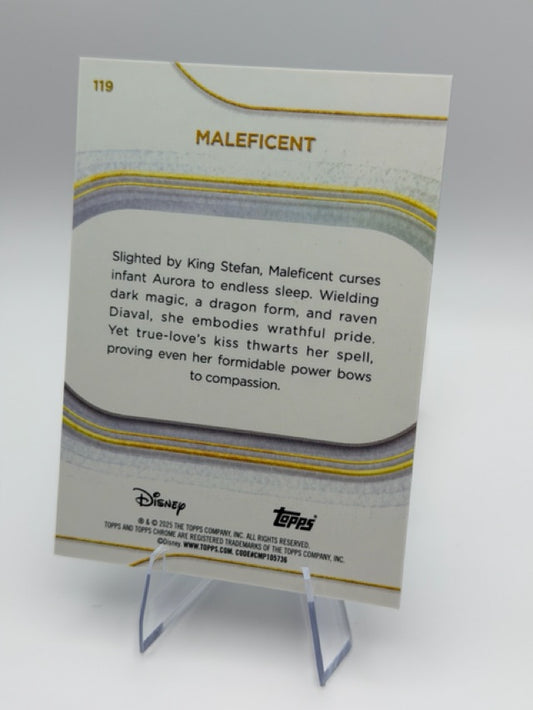 Maleficent 2025 Topps Topps Chrome Disney #119 (front);Maleficent 2025 Topps Topps Chrome Disney #119 (back)