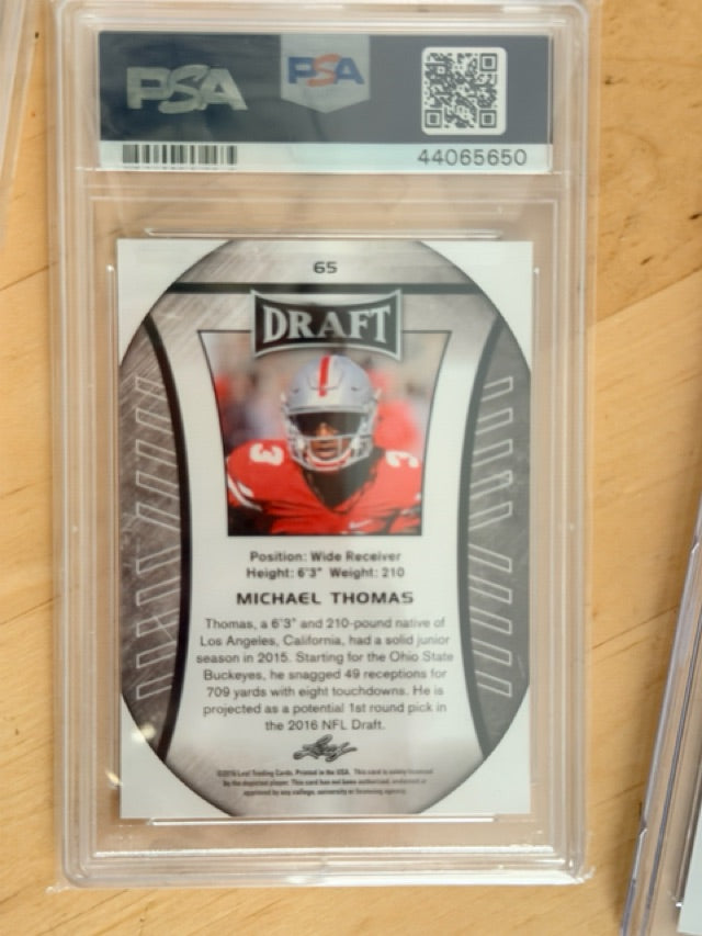 MICHAEL THOMAS 2016  Leaf Draft #65 (front);MICHAEL THOMAS 2016  Leaf Draft #65 (back)