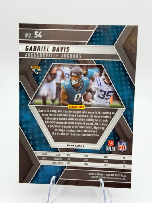 Gabriel Davis 2025 Panini Panini Mosaic #54 (front);Gabriel Davis 2025 Panini Panini Mosaic #54 (back)