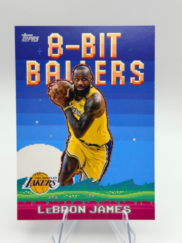 LeBron James 2025-26 Topps 8-Bit Ballers #8B-19 (front);LeBron James 2025-26 Topps 8-Bit Ballers #8B-19 (back)