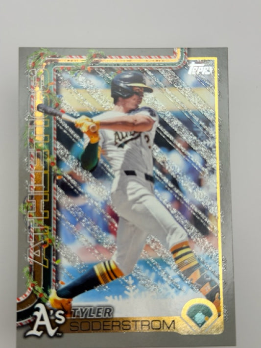 Tyler Soderstrom 2025 Topps Topps Holiday #H32 (front);Tyler Soderstrom 2025 Topps Topps Holiday #H32 (back)