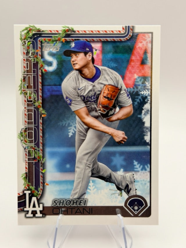 Shohei Ohtani 2025 Topps Topps Holiday #H1 (front);Shohei Ohtani 2025 Topps Topps Holiday #H1 (back)
