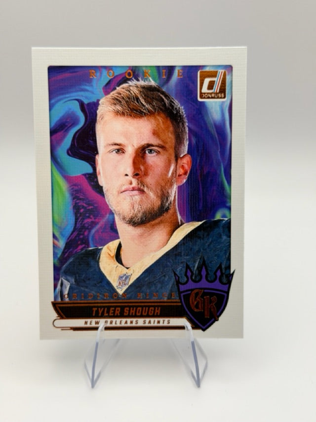 Tyler Shough 2025 Donruss Rookie Gridiron Kings #RGK-TSH (front);Tyler Shough 2025 Donruss Rookie Gridiron Kings #RGK-TSH (back)