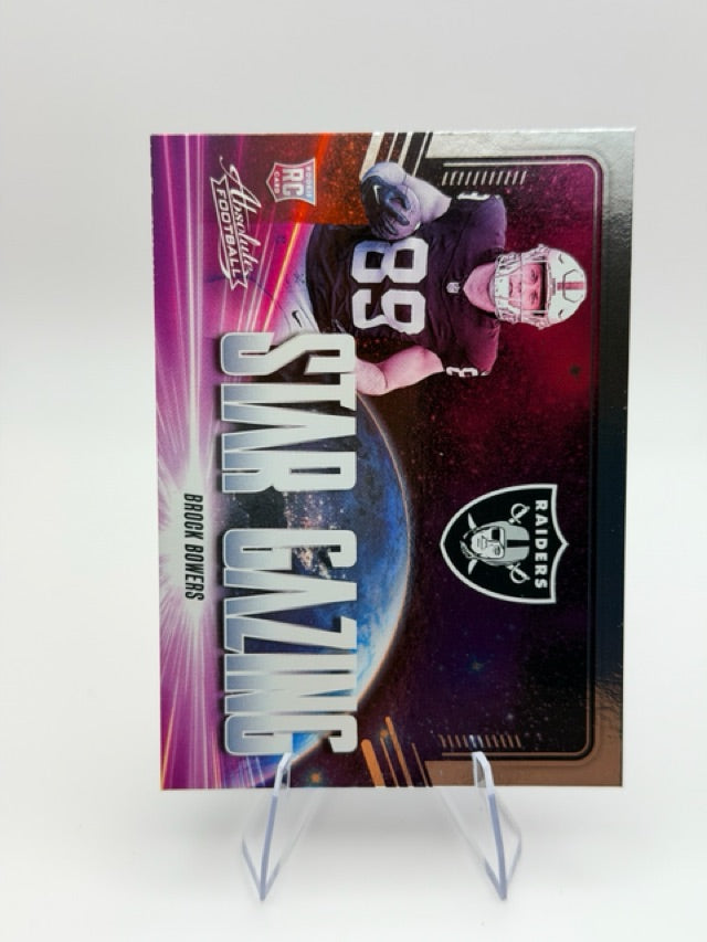 Brock Bowers 2024 Panini Star Gazing #SG-BBS (front);Brock Bowers 2024 Panini Star Gazing #SG-BBS (back)