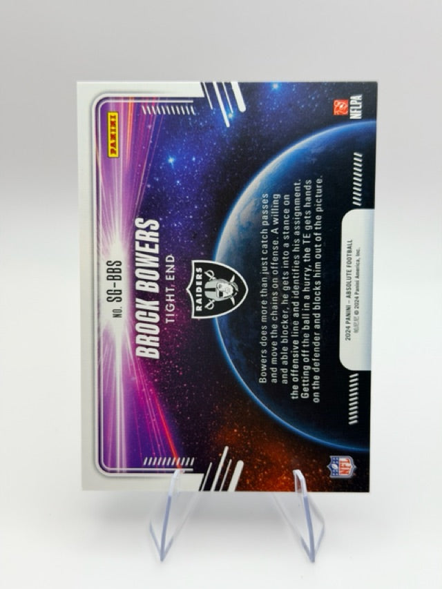 Brock Bowers 2024 Panini Star Gazing #SG-BBS (front);Brock Bowers 2024 Panini Star Gazing #SG-BBS (back)