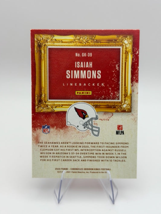 Isaiah Simmons 2020 Panini Gridiron Kings #GK-39 (front);Isaiah Simmons 2020 Panini Gridiron Kings #GK-39 (back)