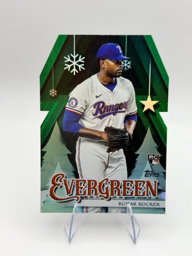 Kumar Rocker 2025 Topps Topps Holiday #E-4 (front);Kumar Rocker 2025 Topps Topps Holiday #E-4 (back)
