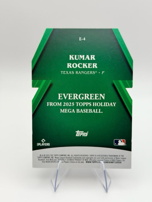 Kumar Rocker 2025 Topps Topps Holiday #E-4 (front);Kumar Rocker 2025 Topps Topps Holiday #E-4 (back)