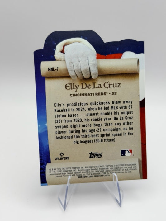 Elly De La Cruz 2025 Topps Topps Holiday #MNL-7 (front);Elly De La Cruz 2025 Topps Topps Holiday #MNL-7 (back)