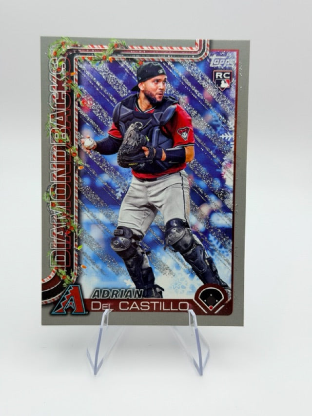 Adrian Del Castillo 2025 Topps Topps Holiday #H181 (front);Adrian Del Castillo 2025 Topps Topps Holiday #H181 (back)