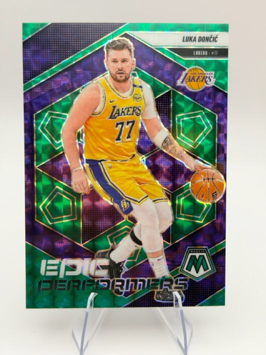 Luka Doncic 2024-25 Panini Panini Mosaic #10 (front);Luka Doncic 2024-25 Panini Panini Mosaic #10 (back)