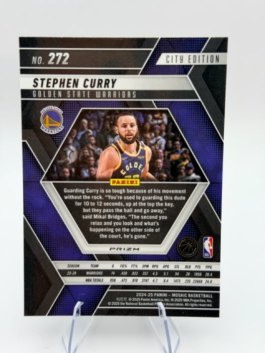 Stephen Curry 2024-25 Panini Panini Mosaic #272 (front);Stephen Curry 2024-25 Panini Panini Mosaic #272 (back)
