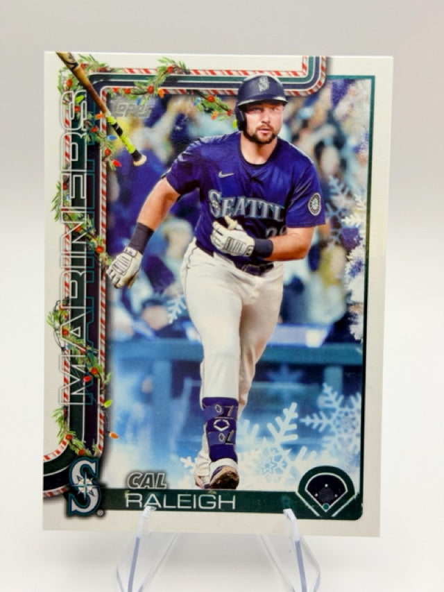 Cal Raleigh 2025 Topps Topps Holiday #H54 (front);Cal Raleigh 2025 Topps Topps Holiday #H54 (back)