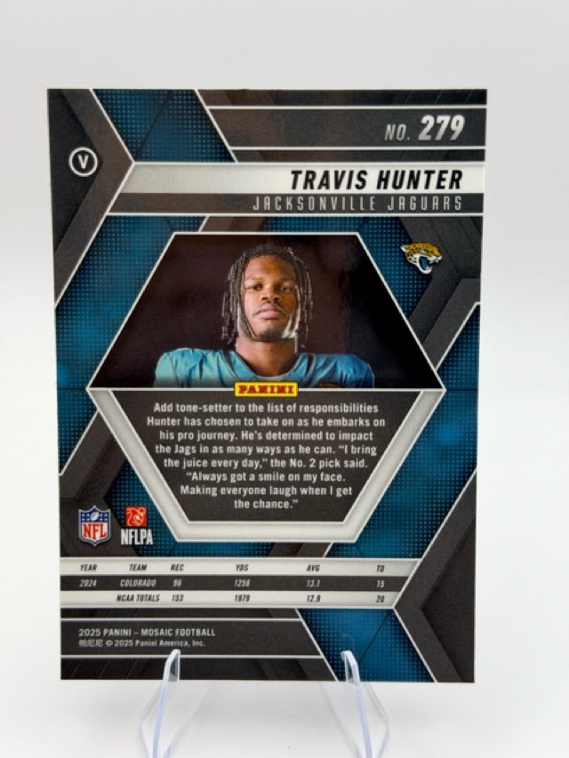 Travis Hunter 2025 Panini Panini Mosaic #279 (front);Travis Hunter 2025 Panini Panini Mosaic #279 (back)