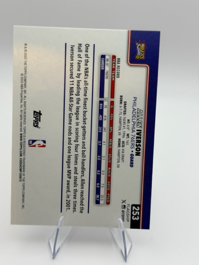Allen Iverson 2025-26 Topps Flagship #253 (front);Allen Iverson 2025-26 Topps Flagship #253 (back)