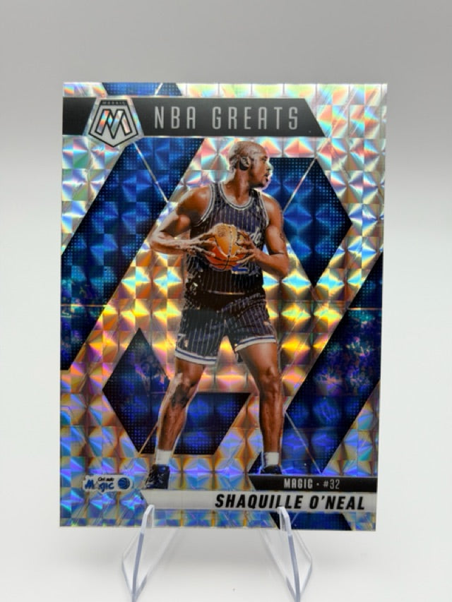 Shaquille O'Neal 2024-25 Panini Mosaic - Mosaic #297 (front);Shaquille O'Neal 2024-25 Panini Mosaic - Mosaic #297 (back)