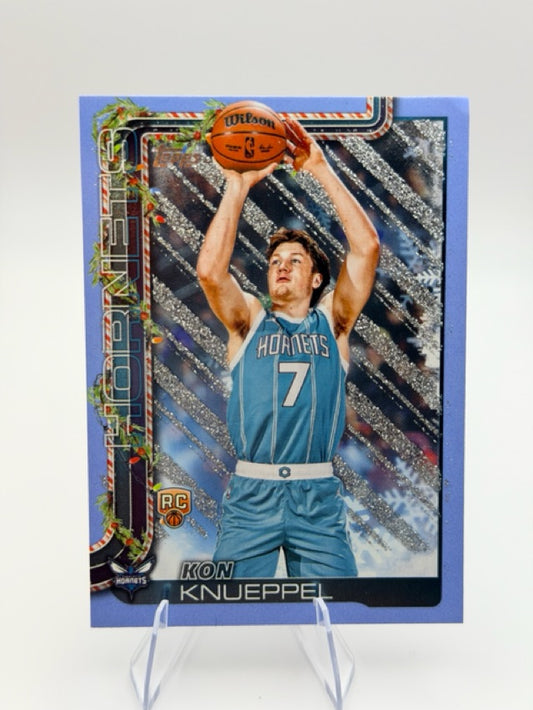 Kon Knueppel 2025-26 Topps Topps Holiday #H164 (front);Kon Knueppel 2025-26 Topps Topps Holiday #H164 (back)